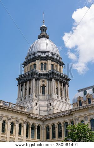 Dome Of The Illinois State Capital Building In Springfield, Illinois