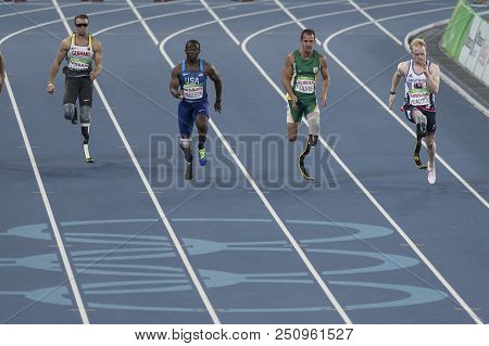 Rio, Brazil - September 08, 2016: Jonnie Peacock (gbr) During Men 100m - T44 Round 1, In The Rio 201