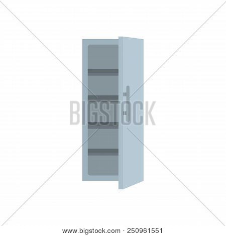 Kitchen Fridge Icon. Flat Illustration Of Kitchen Fridge Vector Icon For Web Isolated On White