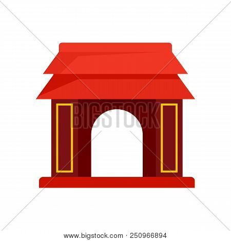 Asian Gate Icon. Flat Illustration Of Asian Gate Vector Icon For Web Isolated On White