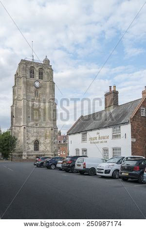 Beccles, Suffolk, Uk, July 2018 - View Of Saint Michaels Bell Tower From New Market, Beccles, Suffol