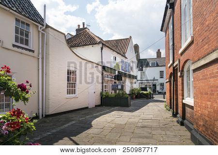 Beccles, Suffolk, Uk, July 2018 - Historic Building In New Market In The Market Town Of Beccles, Suf