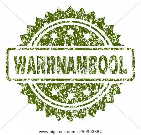 Grunge Textured Warrnambool Stamp Seal In Simple Style