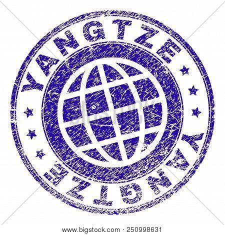 Scratched Textured Yangtze Stamp Seal In Simple Style