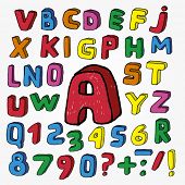 Hand Drawn Childish Alphabet