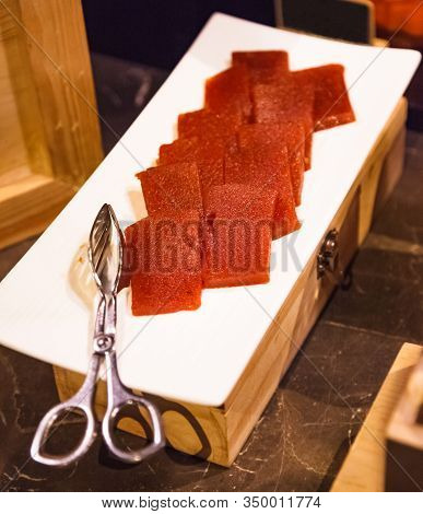 Quince Cheese (quince Paste, Membrillo) Is Sweet, Thick Jelly Made Of The Pulp Of The Quince Fruit, 