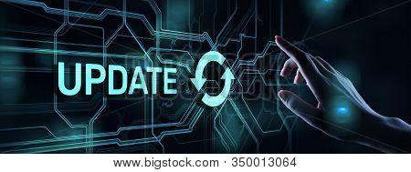 Update System Upgrade Software Version Technology Concept On Virtual Screen.