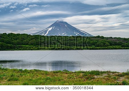 Panoramic View Of The City Petropavlovsk-kamchatsky And Volcanoes: Koryaksky Volcano, Avacha Volcano