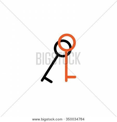 Key Symbol Line Vector Icon. Stock Vector Illustration Isolated On White Background.