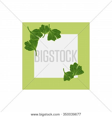 Nature Background With Leaves Ginkgo Biloba. Vector Illustration.