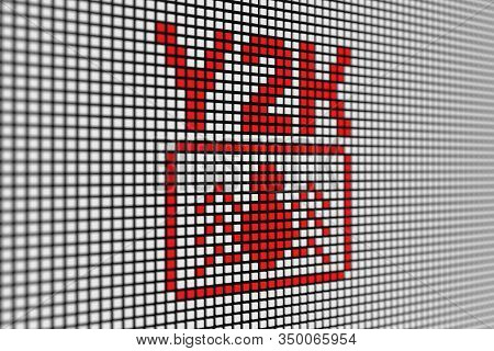 Y2k Text Scoreboard Blurred Background 3d Illustration