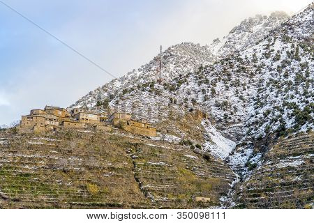 Beautiful Village In Ourika Valley In High Atlas Mountains, Morocco