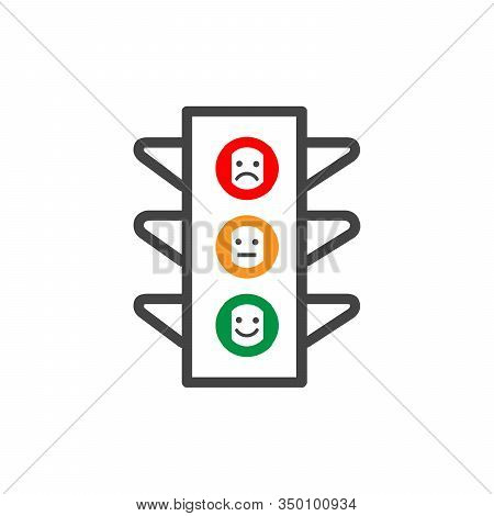 Traffic Light Signal - Vector Icon. Emojy Traffic Light Stock Vector Illustration Isolated On White 