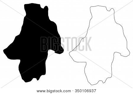Kocani Municipality (republic Of North Macedonia, Eastern Statistical Region) Map Vector Illustratio