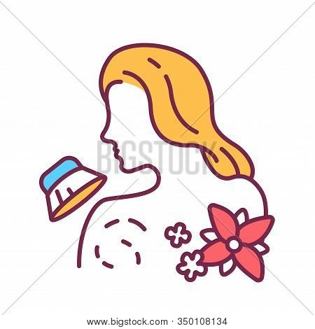 Skin Dry Brushing Color Line Icon. Process Of Using A Brush With Stiff Bristles Against The Skin To 
