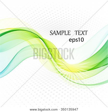 Bright Green Smooth Waves Vector Design Background Eps10