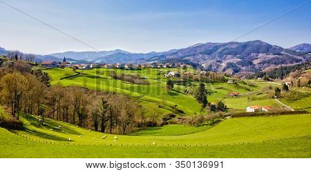 Ezkio At Gipuzkoa Valley An Mountains View