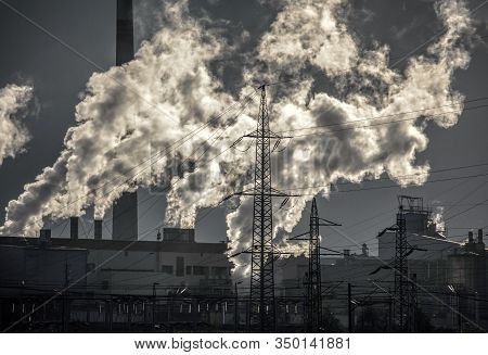 Air Pollution - Factory Mondi At Town Ruzomberok, Slovakia