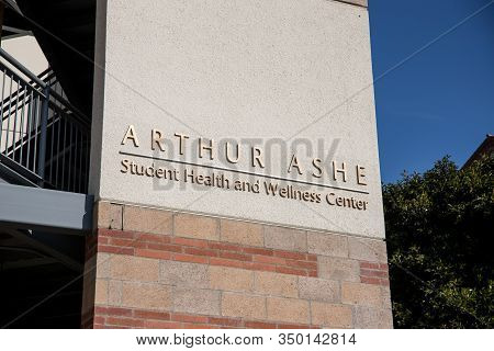 Los Angeles/usa- 02.02.2020 :  Ucla University Of California At Los Angeles Arthur Ashe Plaza