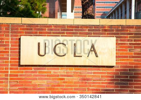 Los Angeles/usa- 02.02.2020 :  Ucla University Of California At Los Angeles Campus Building Red Bric
