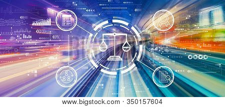Legal Advice Service Concept With Abstract High Speed Technology Pov Motion Blur