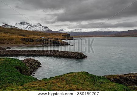 Little Harbour In Borgarfjordur Eystri In East Iceland In A Cloudy Day