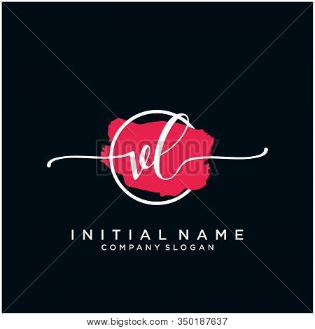 Vl Initial Handwriting Logo Design With Brush Circle. Logo For Fashion,photography, Wedding, Beauty,