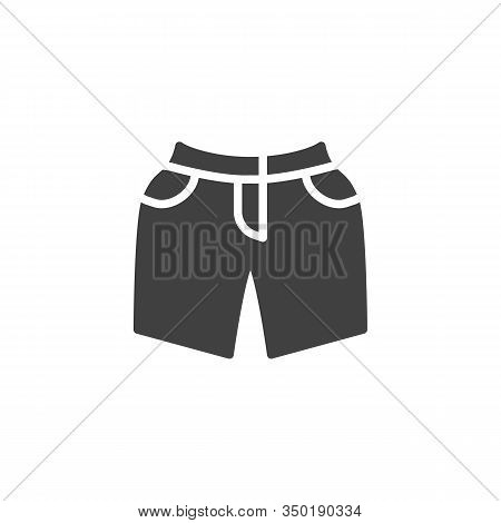 Mens Shorts Vector Icon. Filled Flat Sign For Mobile Concept And Web Design. Bermuda Shorts Glyph Ic