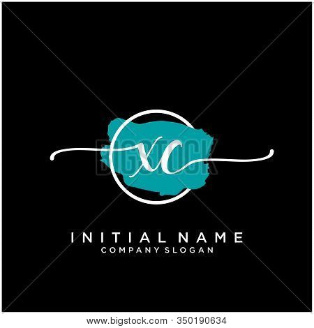 Xc Initial Handwriting Logo Design With Brush Circle. Logo For Fashion,photography, Wedding, Beauty,