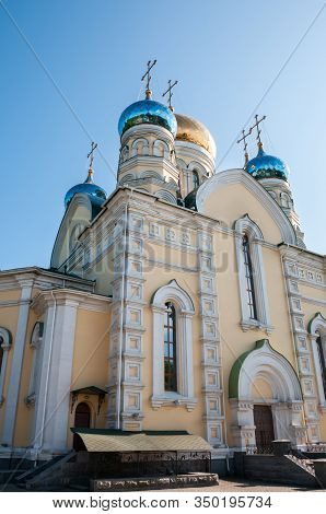 Russia, Vladivostok, July 2018: Cathedral Of Intercession Of  Holy