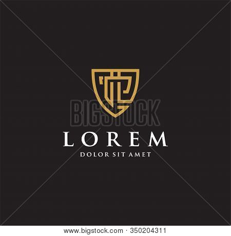 Abstract Letter L P Pl Shield Logo Luxury Royal Design Template