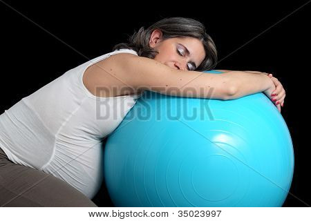 Těhotná žena a Gym Ball