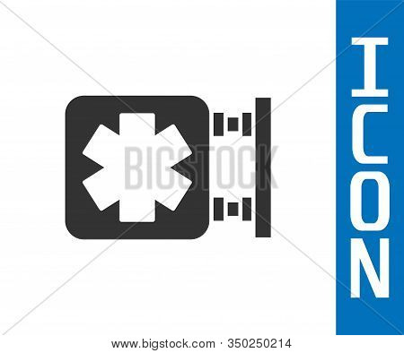 Grey Medical Symbol Of The Emergency - Star Of Life Icon Isolated On White Background. Vector Illust
