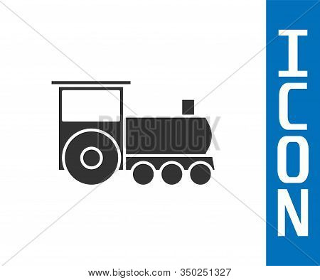 Grey Retro Train Icon Isolated On White Background. Public Transportation Symbol. Vector Illustratio