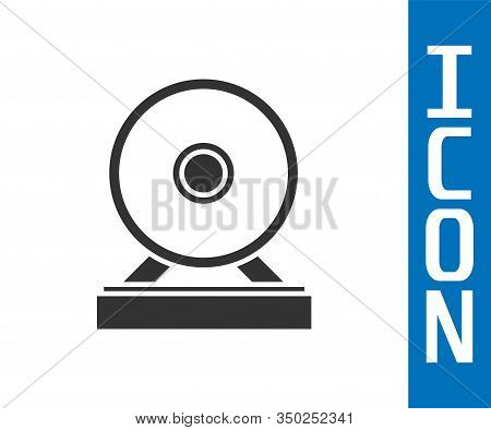 Grey Gong Musical Percussion Instrument Circular Metal Disc Icon Isolated On White Background. Vecto