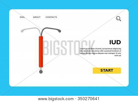 Vector Icon Of Intrauterine Device - Iud. Contraceptive Method, Birth Control Technology, Medical Eq