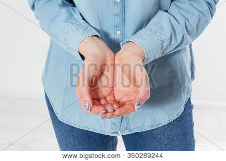 Opened Hand Mock Up, The Open Hands Of Woman. Your Objects Here, The Opened Hands Of Girl. Put Objec