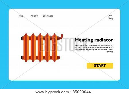 Vector Icon Of Radiator. Heating System, Central Heating, Convector. Heating Cooling Systems Concept