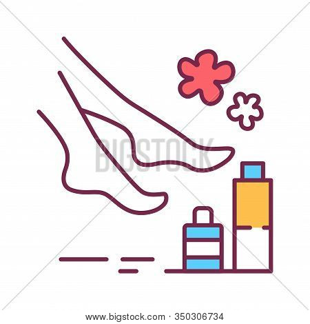 Spa Foot Treatments Color Line Icon. Cleanse, Exfoliate, And Hydrate The Skin On Foot. Pictogram For