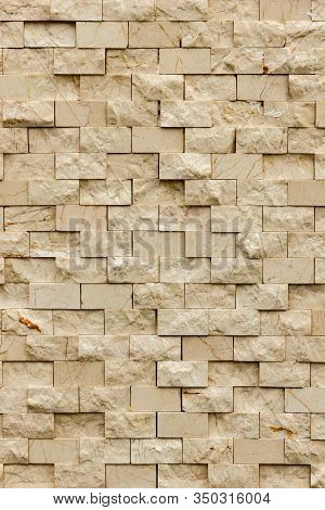 Rectangular Marble Tiles In Beige Color. Beige Marble Wall Texture Wallpaper Background