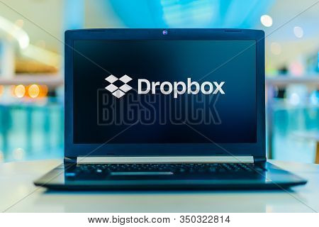 Laptop Computer Displaying Logo Of Dropbox