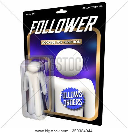 Follower Employee Fan Loyal Person Believer Action Figure 3d Illustration