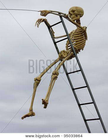Csontváz szobor ábrázoló Halloween