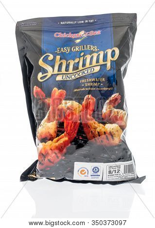 Winneconne,  Wi - 11 February 2020:  A Package Of Chicken By The Sea Easy Grillers Shrimp On An Isol