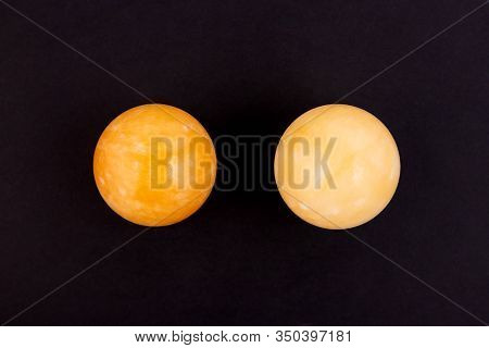 Yellow Crystals Ball, Calcite Sphere, Calcite Healing Ball, Black Background.