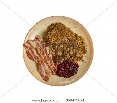 Navgrot, Oatmeal With Bacon And Lingonberry Sauce , Swedish Food