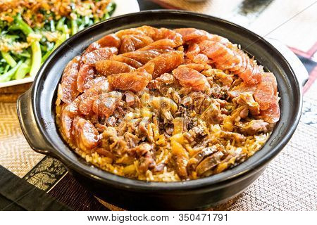 Claypot Lap Mei Fan, Or Mixed Wax Meat Rice, Chinese New Year Delicacy