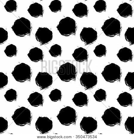 Black Spots On A White Background Isolated Pattern, Stock Vector Art Illustration For Design And Dec