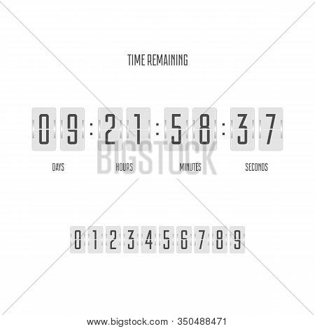 Time Remaining Board Template With Scoreboard Of Day, Hour, Minutes And Seconds For Web Page Upcomin