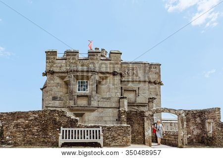Falmouth, Cornwall, England - July 25, 2018:  Pendennis Castle Was First Commissioned By King Henry 
